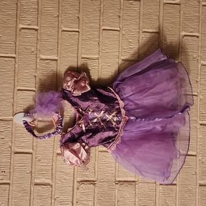 Disney Store Repunzel Purple & Pink  Dressy Dress With Headband Size 3-6 months